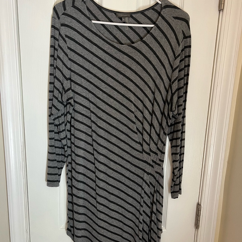 Vince Camuto asymmetrical stretchy long sleeve dress
